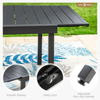 Sophia & William 9 Pieces Patio Dining Set for 6-8 People, Expandable Rectangular Metal Outdoor Table and Rattan Chairs with Cushions, All Weather Patio Table and Chairs Set