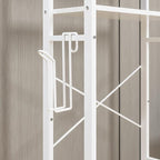 IRONCK Over The Toilet Storage Rack with Cabinet and Drawer, 6 Tier Bathroom Organizer Shelves Space Saver with Adjustable Shelf, Sliding Door, Paper Hook, White