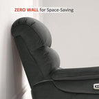 MCombo Power Zero Wall Hugger Recliner Chair for Small Space RV Living Room, Power Recliner with Adjustable Headrest, USB & USB-C Charging Ports, Fabric ST257 (Dark Grey)