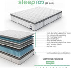 Queen Mattress 10 Inch – Hybrid Mattresses for Back Pain, Extra Lumbar & Shoulder Support, Fiberglass-Free & No Odor, 365-Night Trial
