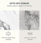 FLEXISPOT EN1 One-Piece Standing Desk 48 x 30 Inches Height Adjustable Electric Desk (Silver Frame + Marble Grey Top, 2 Packages)
