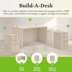 HON MOD Executive Desk 48-Inch Large Computer Desk Shell, Thick Wooden Laminate, Modern Table with Cord Management, 48'W x 30'D x 29'H, Desert Oak