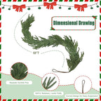 Christmas Garlands Norfolk Pine - Real Touch Pine Garlands - Garlands Christmas Decorations for Home Dining Table Mantel Porch Winter Christmas Decor(6ft)