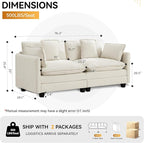 76'' Cloud Deep Seat Loveseat, Upholstered Chenille Modular 2-Seats Sectional Sofa Couch, Modern Comfy Settee Loveseat for Living Room Set, Small Apartment, Beige