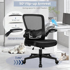 Desk Chairs with Wheels, Ergonomic Mesh Office Chair Adjustable Height and Swivel Lumbar Support Home Office Chair with Flip Up Armrests (8PK)