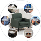 Accent Chairs Set of 2, Mid Century Modern Living Room Chairs Comfy Reading Chair with Upholstered Cushion Relax Armchair for Bedroom Apartment,Office, Green