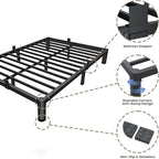 ROIL 7 inch Twin Bed Frames with Round Corner Legs Mattress Retainers 3500LBS Heavy Duty Steel Slats No Box Spring Needed Platform Noise-Free Easy Assembly