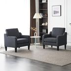 VINGLI Mid-Century Modern Accent Chair, Dark Grey Linen Upholstered, Comfortable & Supportive, 380lbs Weight Limit, Perfect for Living Room, Bedroom, Office