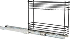 Household Essentials Glidez Multipurpose Paint-Finished Steel Pull-Out/Slide-Out Storage Organizer with Plastic Liners for Under Cabinet Use - 2-Tier Design, Black