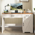 Vabches Farmhouse 51" Executive Desk,Computer Desk with Drawers and Storage Cabinet, Workspace for Home Office and Study
