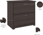 Bush Furniture Cabot 2 Drawer Lateral File Cabinet in Heather Gray, Home Office Chest for Letter, Legal, and A4-size Document Storage
