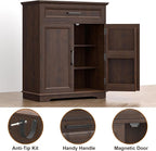 Kitchen Storage Cabinet with Drawer, Buffet Cabinet with Storable Door, Modern Floor Sideboard, for Living Room, Entryway,Cherry