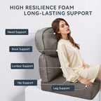 10-Piece Outdoor Patio Cushion Set - Fade & Water Resistant with Removable Olefin Cover, 22x24x4 Inch Memory Foam Cushions for Wicker Sectional Sofa – Grey/Crescent