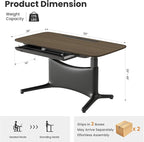 COLAMY Electric Standing Desk, Whole-Piece Gaming Desk with Dual Motors, Ergonomic Footrest, Drawers for Storage, Adjustable Height Sit-Stand Desk for Home Office (MFC Desktop, Walnut + Black)