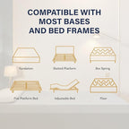 MLILY EGOHOME 10 Inch King Mattress, Copper Gel Cooling Memory Foam Mattress for Back Pain Relief,Therapeutic Double Mattress Bed in a Box, Made in USA, CertiPUR-US Certified, 76x80x10 Black