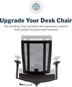 Vari Drafting Chair (VariDesk) - Tall Adjustable Office Chair with Footrest & Rolling Casters - Ergonomic Mesh Back for Lumbar Support - Ideal for Artist, Drafting Desk, or Counter Work - Black