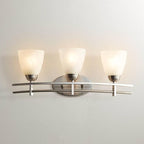 Possini Euro Design Art Deco Modern Wall Mount Light Brushed Nickel Silver Metal Hardwired 23 1/2" Wide 3-Light Fixture Trio Marbleized Glass Shades Decor for Bathroom Vanity Mirror House Home