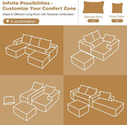 108" Sectional Couches for Living Room Modern Modular Sofa with L-Shape Couchs Upholstered Boneless Couch Deep Seat Sectional Couch with Chaise (Camel, Left Facing Chaise+2Seaters+1Ottoman)
