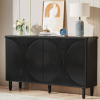 Tribesigns Buffet Cabinet Sideboard with Storage, Modern Storage Cabinet Sideboard Buffet Table with Doors for Living Room Kitchen Dining Room (Black)