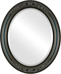 OVALCREST Oval Beveled Wall Mirror for Home Decor - Florence Style - Royal Blue - 32" x 26"