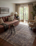 Loloi Amber Lewis Georgie Collection GER-05 Denim/Spice 18" x 18", .19" Pile Height, Sample Rug