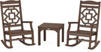 Martha Stewart by POLYWOOD® Chinoiserie 3-Piece Rocking Chair Set in Mahogany