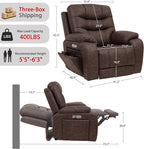 EONIX Triple Motor Lay Flat Zero Gravity Power Recliner Chair with Heating and Massage, Independent Footrest, Backrest, Headrest Adjustments, 400lbs Heavy Duty Big Man Power Recliner Chair, Brown