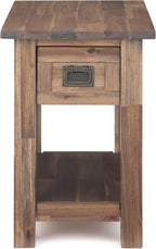 SIMPLIHOME Monroe SOLID ACACIA WOOD 14 inch Wide Rectangle Rustic Narrow Side Table in Rustic Natural Aged Brown for the Living Room and Bedroom