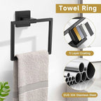 10 Pieces Bathroom Hardware Accessories Set Black Towel Bar Set Towel Holder Racks Set for Bathroom,SUS304 Stainless Steel,Wall Mounted 23.6-Inch