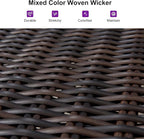 PURPLE LEAF Patio Chaise Lounge Chair Set of 2 Wicker Tanning Outdoor Pool Adjustable Recliner Chair for Outside Beach Poolside Sunbathing Lounger Dark Brown