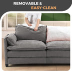 ELUCHANG 153" Oversized Modular Sectional Sofa, Comfy Deep Seat Cloud Couch, 6 Seater U Shaped Modern Sofa with Removable Cover for Living Room, Apartment, DIY Combination, Chenille Light Grey