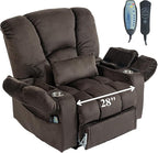 Big Man 500 lbs Power Lift Recliner for Big & Tall Elderly Adults 28 Inch Wide Seat, Lay Flat Lift Recliner Chair with Extended Footrest, Heat Massage, USB Type-C, Flip Arm Storage & Cup Holders