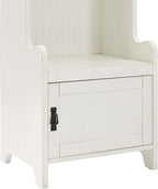 Crosley Furniture Fremont Hall Tree with Storage Cabinets and Coat Rack Hooks for Hanging, Distressed White