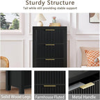 Modern Solid Wood Chest of Drawers, Multifunctional Large-Capacity Storage Drawer Cabinet, Dresser Organizer with Metal Handle, for Hallway, Entryway, Black X2