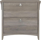 Bush Furniture Salinas 2 Drawer Lateral File Cabinet in Driftwood Gray, Home Office Storage Solution, Organizer with Drawers for Workspace, Filing Unit