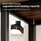 Need 63 Inch Large Computer Desk - Modern Simple Style Home Office Gaming Desk, Basic Writing Table for Study Student, Black Metal Frame, Walnut