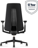 Haworth Fern Office Chair – Ergonomic and Stylish Desk Chair with Breathable Mesh Finish - Without Lumbar Support (Coal)