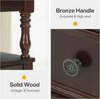 Tribesigns Set of 2 End Table with 2 Drawers, Vintage Narrow Wooden Side Table for Living Room, Charrowair Table with Storage Shelf, Minimal Assembly Needed (2)