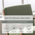 ANJ ANJHOME Mid Century Modern Accent Chair, Comfy Fabric Reading Chair with Solid Wood Frame, Easy Assembly Armchair for Living Room Blackish Green