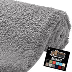 GORILLA GRIP Bathroom Rugs, 60x24, Ultra Soft Absorbent Mat, Thick Plush Bath Rug, Machine Washable, Microfiber Quick Dry, Mats for Shower, Bathtub and Floor, Home Decor Accessories, Gray