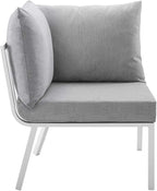 Modway Riverside Outdoor Furniture, 5-Piece Set, White Gray