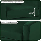 Accent Chair, Modern Velvet Arm Chair for Living Room, Bedroom, Comfy High-Resilient Sponge Reading Chair for Small Spaces （Velvet Retro Green, Set of 2