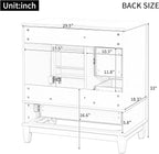 Bathroom Vanity with Ceramic Sink 30 inch, Multi-Functional Storage Cabinet with Drawers and Door Shelf, Solid Wood Frame, Soft-Closing Door, Black