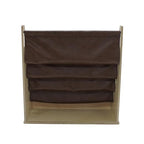 Factory Direct Partners Rustic Kid Birch Sling Book Display; Distressed Faux Leather 4-Shelf Storage for Books or Magazines; Furniture for Bedroom, Playroom, Daycare or Classroom - Walnut, 13745-323