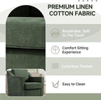 UIXE Swivel Accent Chair, Chenille Fabric Upholstered Arm Chair for Living Room, Modern Club Armchair Comfy Single Sofa Bedroom Reading Seat with Lumbar Pillow - Green