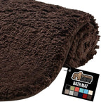 GORILLA GRIP Bathroom Rugs, 30x20, Ultra Soft Absorbent Mat, Thick Plush Bath Rug, Machine Washable, Microfiber Quick Dry, Mats for Shower, Bathtub and Floor, Home Decor Accessories, Brown