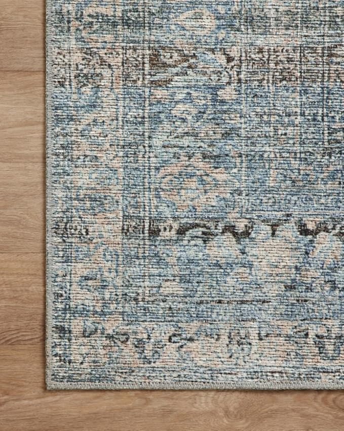 Loloi Amber Lewis Billie Collection BIL-05 Denim/Blush 8'-6" x 11'-6", 0.19" Thick Area Rug