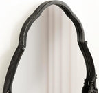 Kate and Laurel Novella Vintage Glam Ornate Mirror; 30 x 18; Black; Traditional Baroque Wall Mirror for Use as Decorative Bathroom Mirror or Fireplace Mantel Mirror