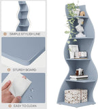 Tribesigns Corner Shelf, Modern 5-Tier Wall Corner Bookshelf, Stylish Corner Small Bookcase Storage Rack Plant Stand with Unique Shape for Living Room, Home Office (Blue, 1PC)