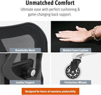 Duramont Ergonomic Office Chair - Adjustable Desk Chair with Lumbar Support and Rollerblade Wheels - High Back Chairs with Breathable Mesh - Thick Seat Cushion, Head, and Arm Rests - Reclines